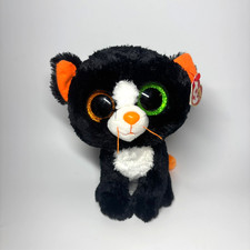 NWT 2015 Ty Beanie Boos Frights The Cat 8-9" Halloween Green & Orange Eye