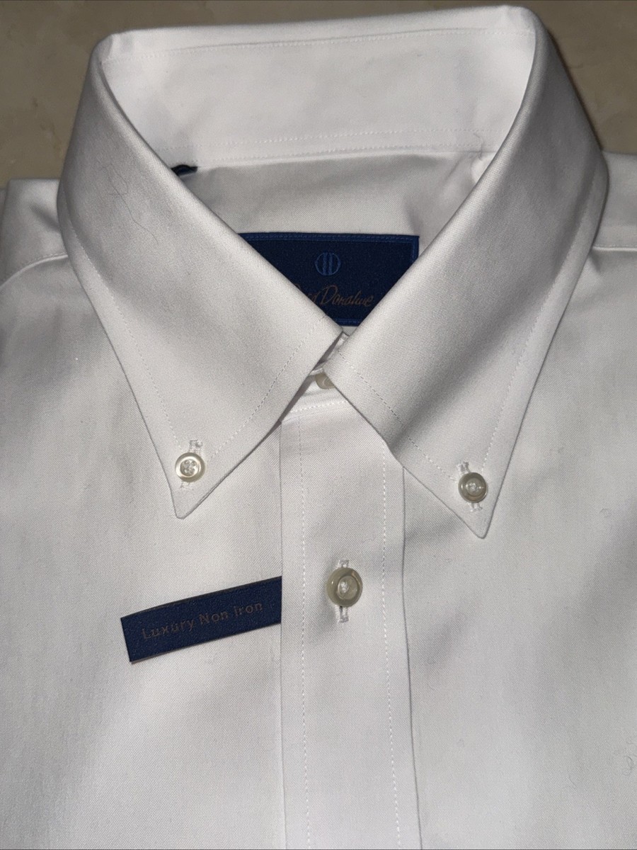 DAVID DONAHUE MENS NON-IRON BUTTON DOWN DRESS SHIRT SIZE 16/34-35 $155