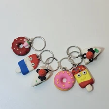 Set Of 6 Dessert Theme Stitch Markers Knitting Donut, Cake Ice Cream