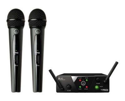 AKG WMS40 Mini Dual Vocal Set Wireless Handheld Microphone System (Band B/D)