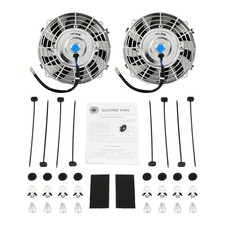 2pcs Chrome 7 Curved Blade Fan Push Pull Electric Radiator Cooling Mount Kit 2pcs Chrome 7 Curved Blade Fan Push Pull Electric Radiator Cooling Mount Kit
