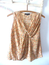 COTELAC top sans manche léger polyester  Taille  36 38 col drapé