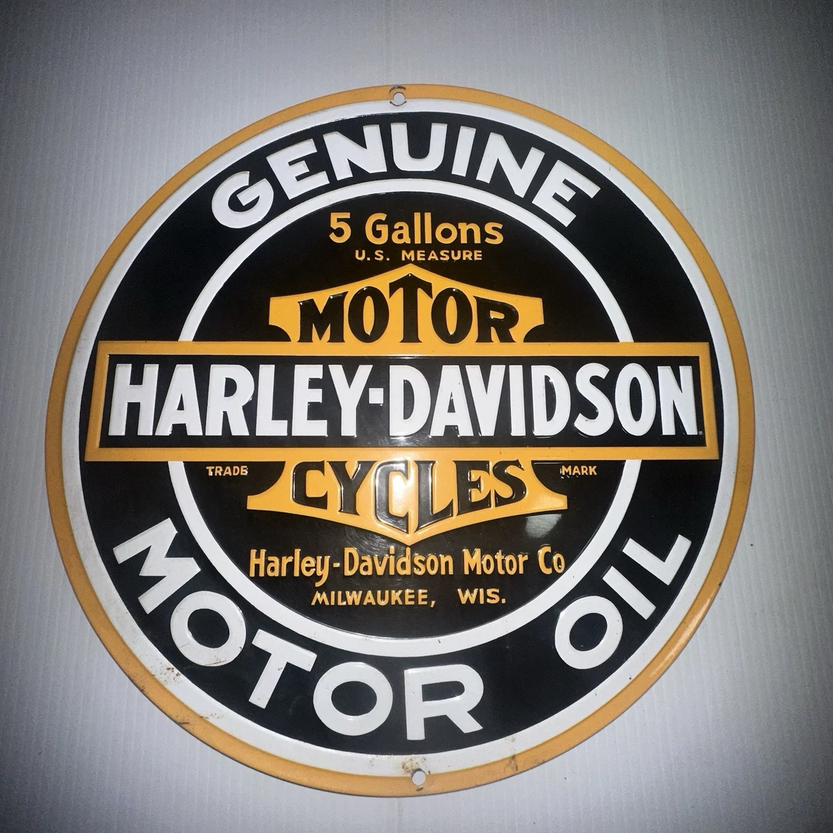 Harley Davidson Motorcycles Genuine Motor Oil 5 Gallons Sign Ande Rooney China