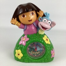 Dora The Explorer Analog Alarm Clock Piggy Bank Nick Jr 2007 Boots Coin Holder