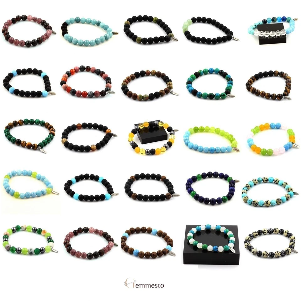 Perlen Armband Sodalith+ Aquamarin+ Achat Rot + Citrin - Bild 4 von 4