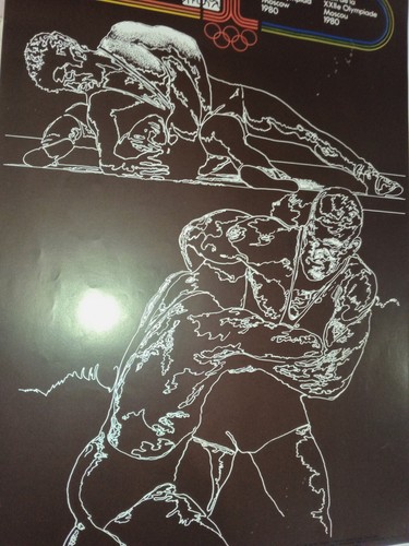 Olympics. Soviet poster. Wrestling 1980. Olympic poster. Greco-Roman wrestling. - 第 4/6 張圖片
