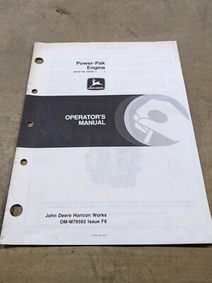 John Deere Power-Pak Engine 2 S/N595001-up Operators Manual OM-M79592