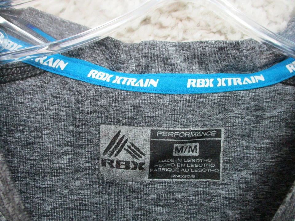 Camisa RBX Mediana Adulto Gris Atlética Elastizada Xtrain Rendimiento para Correr Hombres M Foto 4 de 4