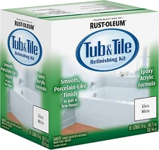 384165 Tub and Tile Refinishing 2-Part Kit, 32 Oz, Gloss White