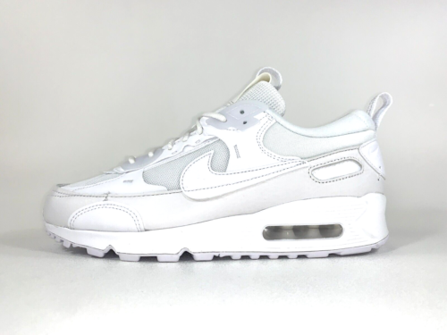 Nike Air Max 90 Futura Triple White Running Shoes DM9922-101 Women Size 9.5 - Afbeelding 1 van 9