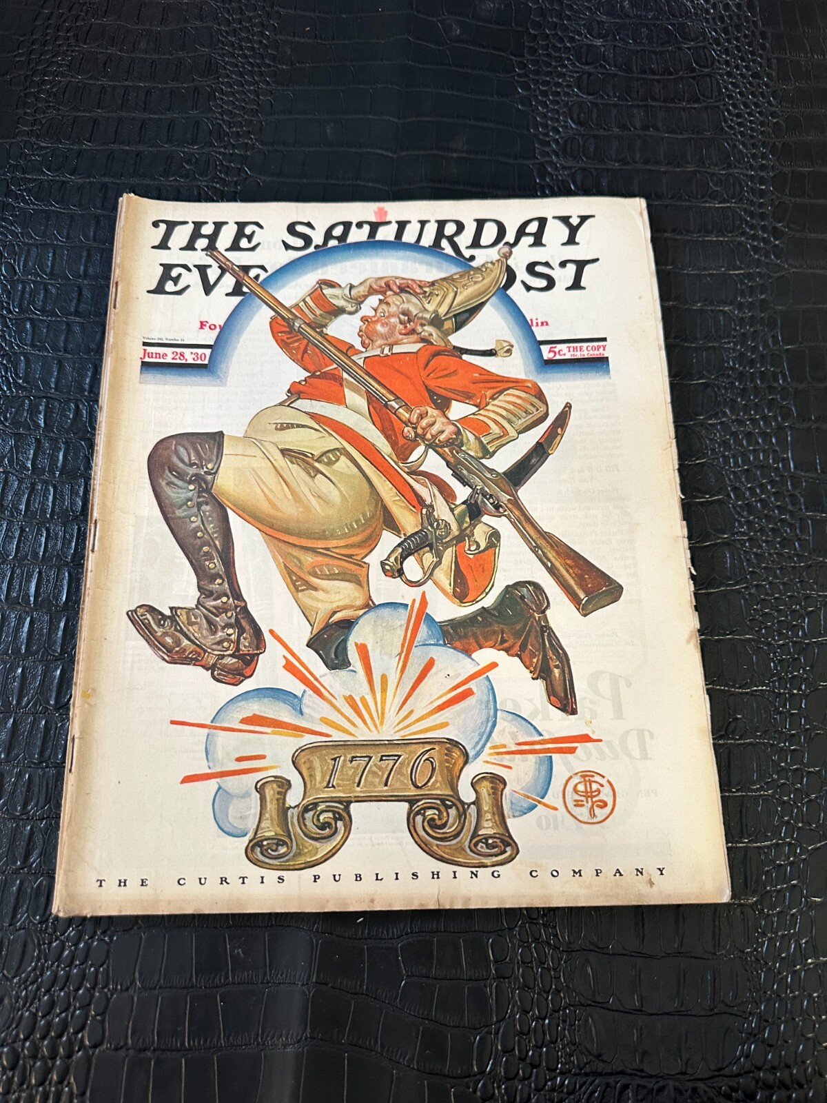 JUNE 28 1930 SATURDAY EVENING POST magazine LEYENDECKER - REVOLUTIONARY SOLDIER