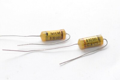 2x Vintage MKM-Kondensator von Siemens & Halske Typ B32991, 0.47 µF / 63 V, NOS