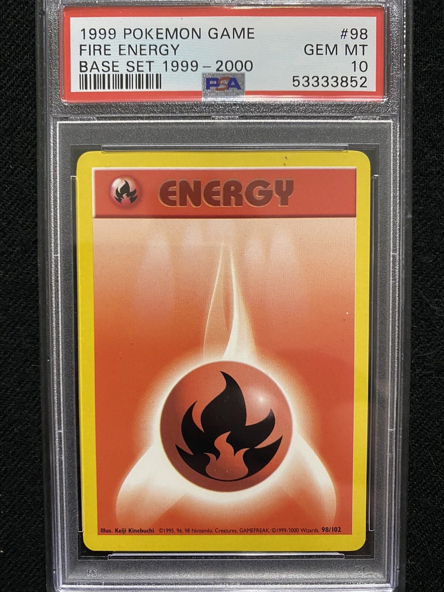 1999-2000 Pokemon Base Set 4th Print Fire Energy 98/102 PSA 10 Gem