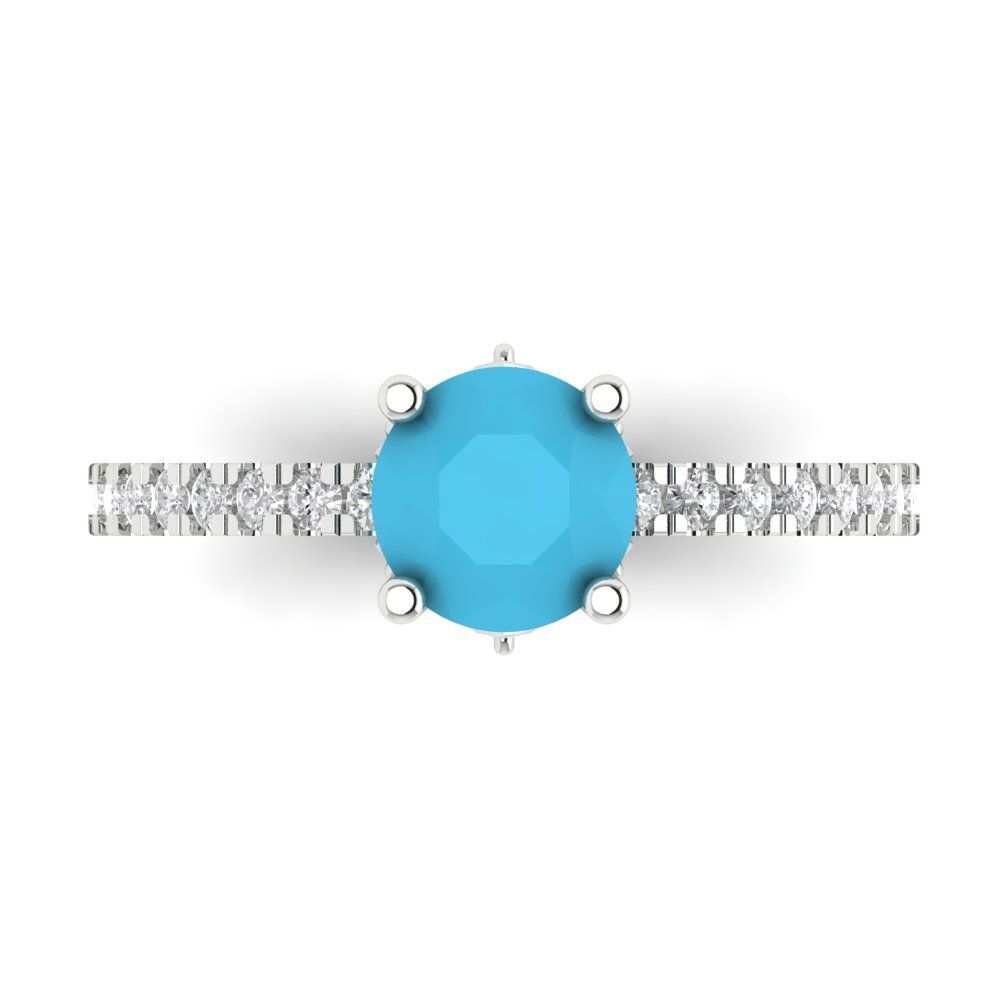 14K White Gold Vintage Engagement Ring for Women, ctw