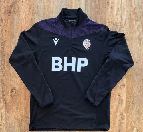 Perth Glory FC Team Issue Training Long Sleeved Shirt Jersey Macron Mens L