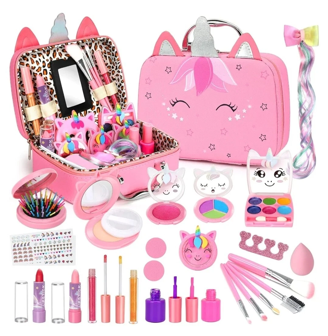 Kids Washable Makeup Kit for Girls – Real Makeup Set for Ages 3-10"