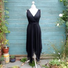 Ladies E'Sensual Black Chiffon Silk Lyrical Party Dress 8