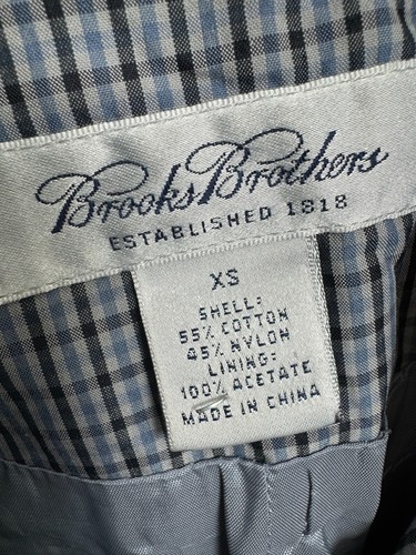Brooks Brothers Jacket Women's XS Gray Gingham Plaid Lightweight Long Trench - Picture 7 of 13