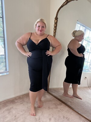 Debshops Nighto Black Dress Size 1XL Plus Size