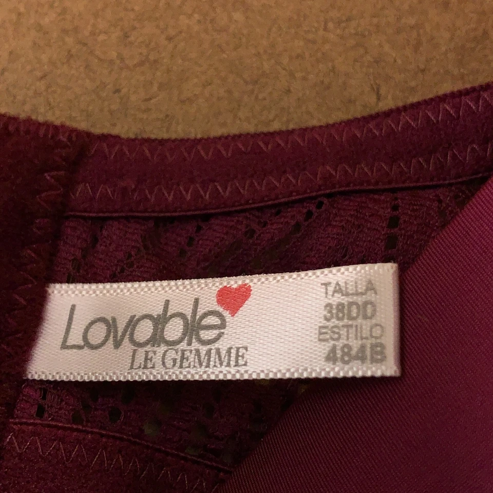 Sujetador con aros Loveable Le Gemme para mujer talla 38DD Merlot nuevo con etiquetas Foto 2 de 4
