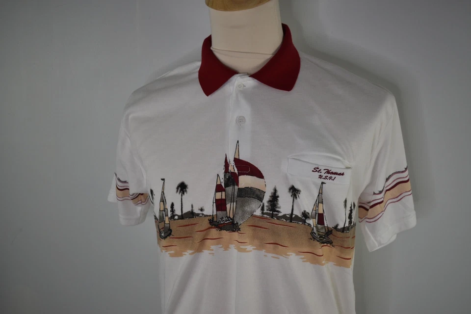 Paradise Collection Polo Shirt Size Medium Men - Image 2 of 4