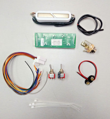 SUSTAINIAC STEALTH PRO KIT WITH LOOSE TOGGLE SWITCHES AND WHITE SINGLE DRIVER
