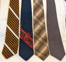 4 Wemlon Wembley Vintage Tie Lot Vtg 60s 70s Necktie Mens Polyester Poly