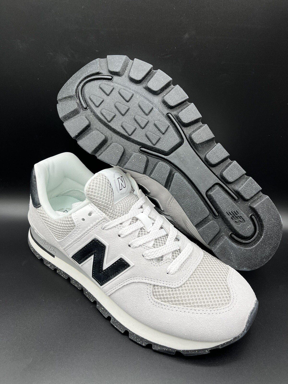 Size 10.5 - New Balance 574 Rugged Grey Black for sale online | eBay