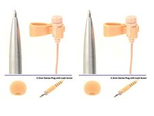 2pcs Tan Lavalier Mic Lapel Microphone for Sennheiser Wireless Transmitter EW100