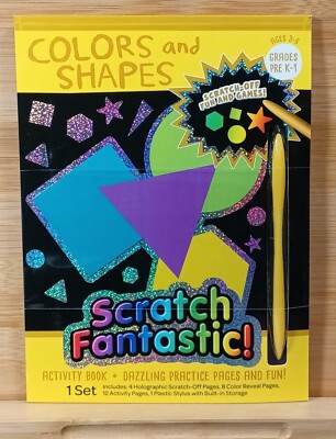 COLORS and SHAPES Scratch Fantastic! 12-Page Learning Book Ages 3-6 BRAND NEW