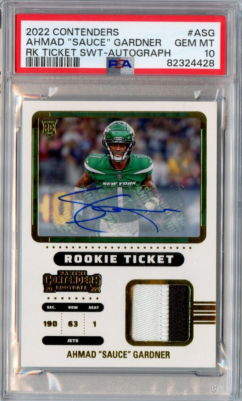 Sauce Gardner Panini Contenders Rookie Ticket Swatches #ASG Base