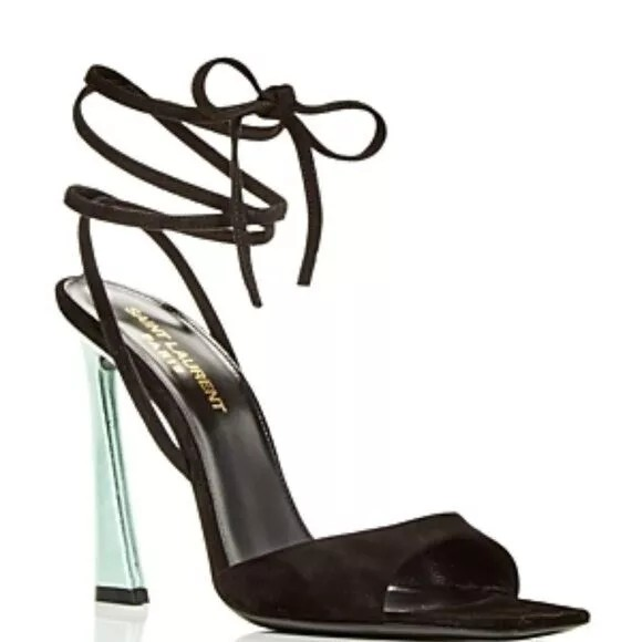 Saint Laurent sandali donna Paz alla caviglia tacco alto taglia EU 41