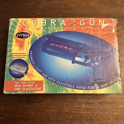 Nyko Super Cobra Advanced Light Gun - PlayStation PS1 PS2 Saturn - Blue - Clean