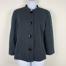 Sandro Blazer sz M Black Polka Dots Square Button Quiet Luxury Corporate Chic