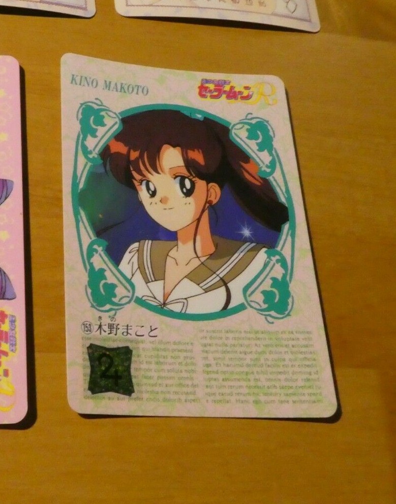 SAILORMOON R JAPANESE CARDDASS CARD REG CARTE 153 MADE IN JAPAN