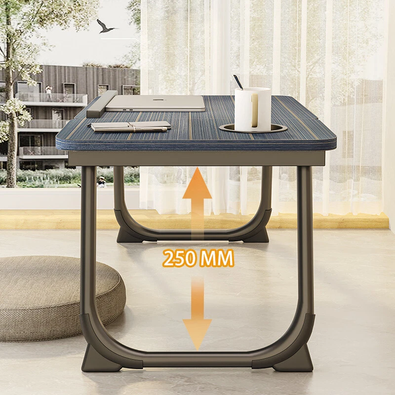 Escritorio Cama Portátil, Mesa Bandeja Escritorio Plegable para Laptop con Puerto de Carga USB, Negro Foto 2 de 4