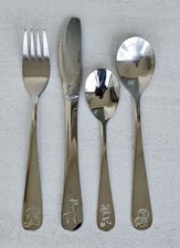 4 PC ROSTFREI SOLINGEN STAINLESS CHILDS SET ANIMALS PATTERN GERMANY