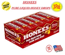 HONEES Honey Filled Drops, 1.60 Ounce Bars (Pack of 24) - Cough Relief - On Sale