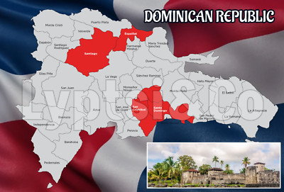 New Postcard - Dominican Republic map