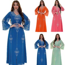 Muslim Women Long Maxi Dress Abaya Kaftan Robe Dubai Loose Turkey Party Gown