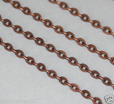 10 ft of Antiqued Copper Flat Cable Chain 3X2.5mm
