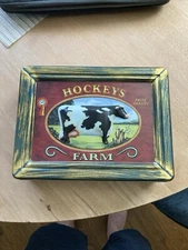 Silver Crane Company: Hockeys Farm Vintage Decorative Tin Box 9.5”x7”x2.5”