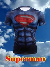 NEW SUPERMAN CW SUPERHERO SHT SLEV COMPRESSION SHIRT SZ USM-2XL  TAG XL-6XL 