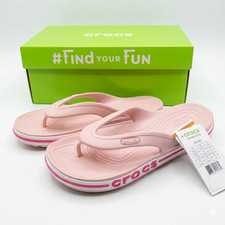 Crocs Bayaband Flip Flops Pink Women's Sandals All Sizes M4-M7 W6-W9 NIB