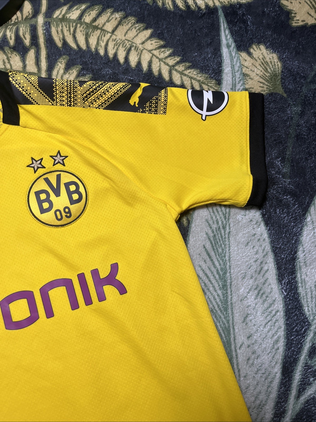 Youth XL Puma Dortmund Borussia BVB Yellow Evonik Soccer Jersey Kit Embroidered thumbnail 8