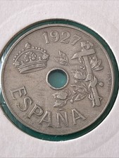 Spain 1927 25 Centimos Wheat KM-742 Copper-nickel UNC