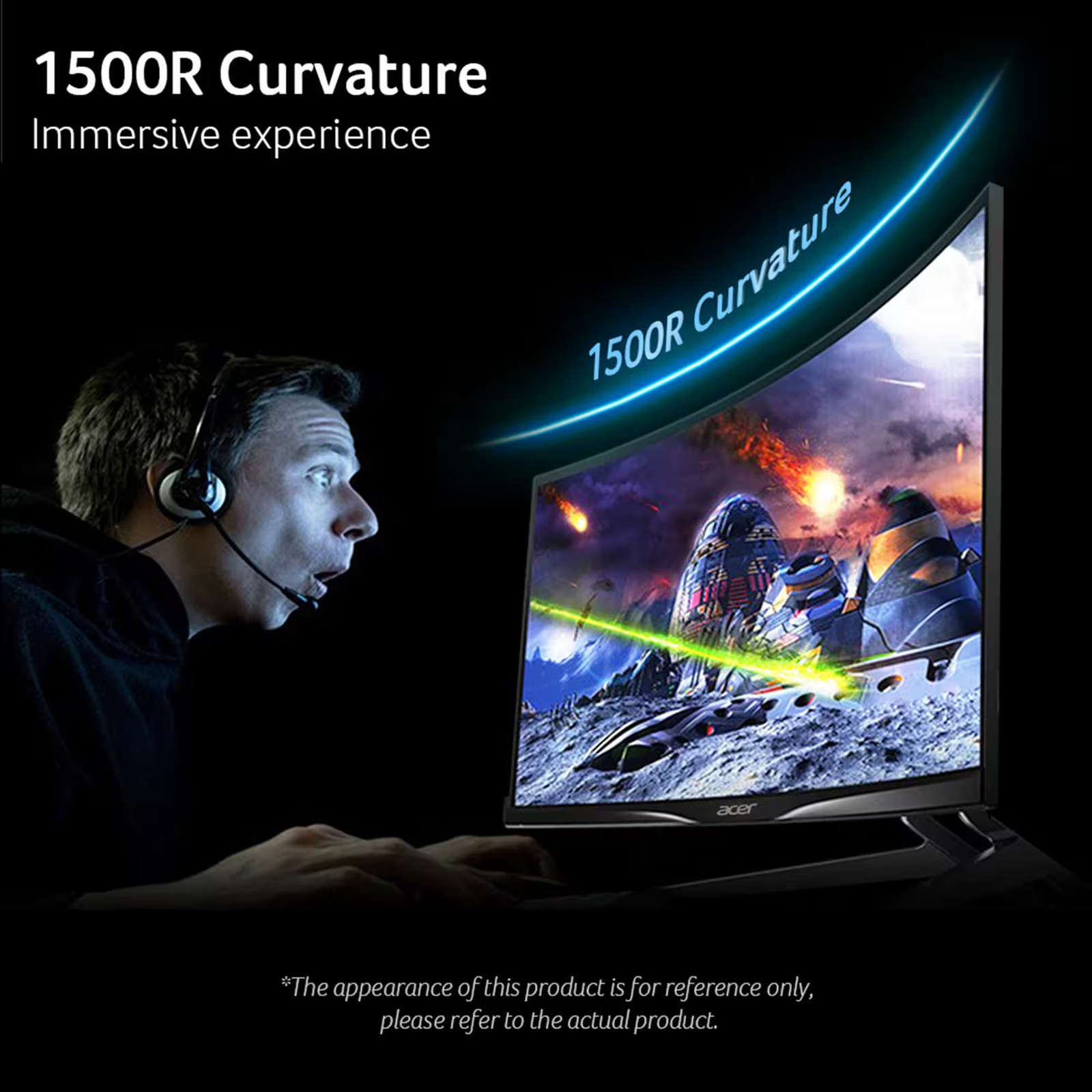 Acer - Nitro ED340CUR Gaming 341500R 21:9 Curvo QHD 200Hz 1ms FreeSync Pre..., imagen 4