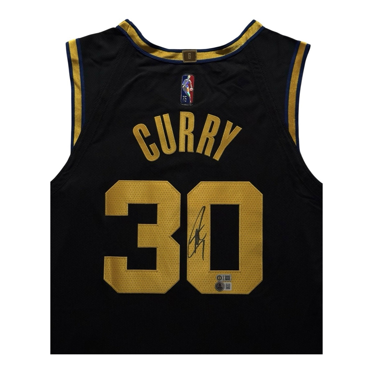 Stephen Curry Signed Warriors City NBA 75 Nike Authentic Jersey