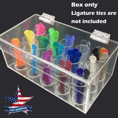 Dental Ligature Ties Box Arcylic Orthodontic Elastics Organize Holder Case Boxes