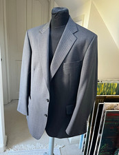Magee Men’s Grey Wool Pinstripe Vintage Suit Jacket - 48” Chest, 2-Button